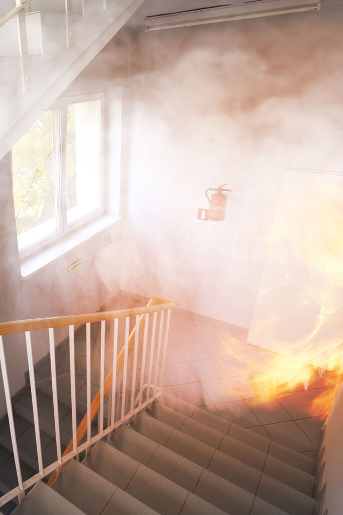 Savua rappukäytävässä