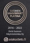 Suomen vahvimmat Platina - 2016-2022 - Etelä-Suomen Hälytintekniikka Oy